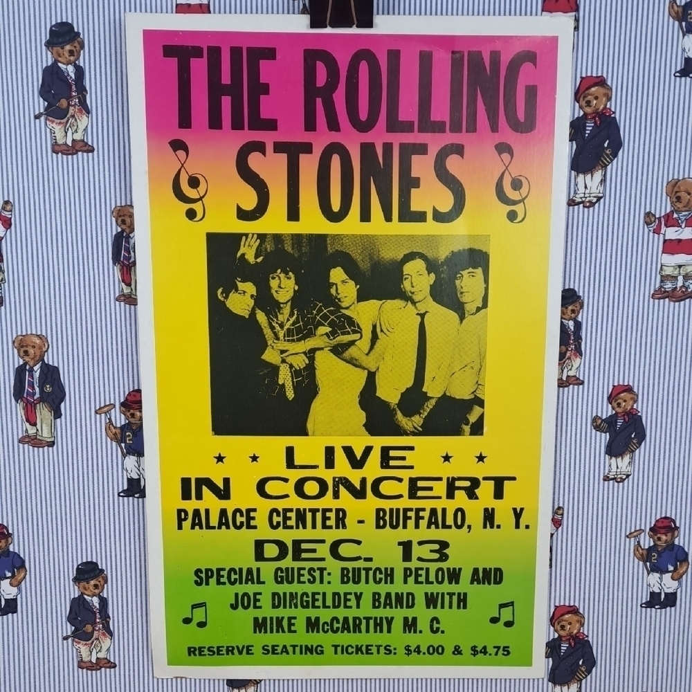 Vintage The Rolling Stones live in Buffalo, NY boxer concrt music poster